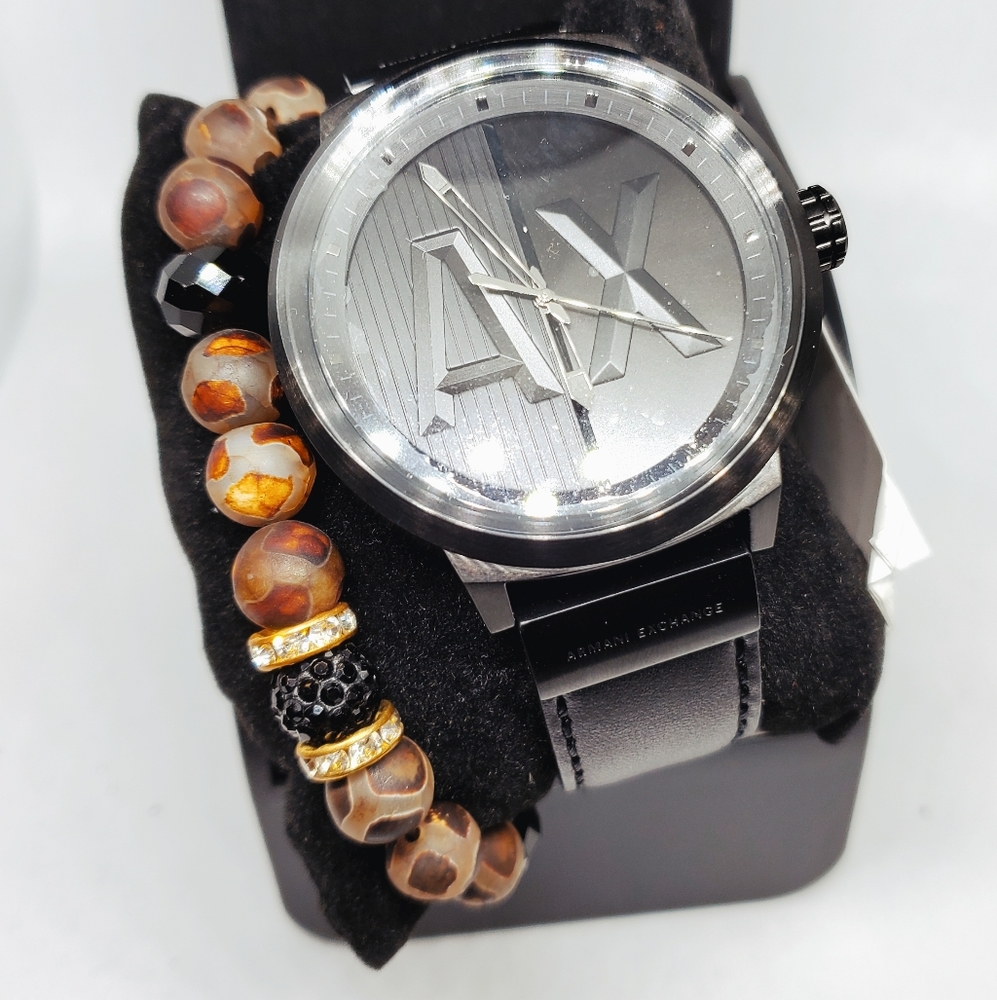 Armani exchange black band watch